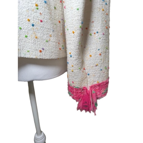 ESCADA Jacket Womens Size 42 Cream Multi Color Tweed Boucle - Picture 3 of 7